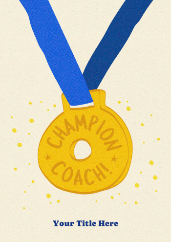 Champion Coach Medal Card